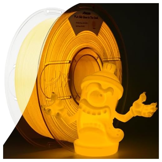 AMOLEN Glow in the Dark Filament Multicolor, Silk Daily Glow Dark Filament Silk Yellow, Best with UV Lamps, 1.75mm PLA Filament, Dimensional Accuracy +/- 0.02 mm, 1kg