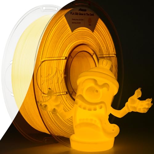 Image of AMOLEN Glow in the Dark Filament Multicolor, Silk Daily Glow Dark Filament Silk Yellow, Best with UV Lamps, 1.75mm PLA Filament, Dimensional Accuracy + /- 0.02 mm, 1kg