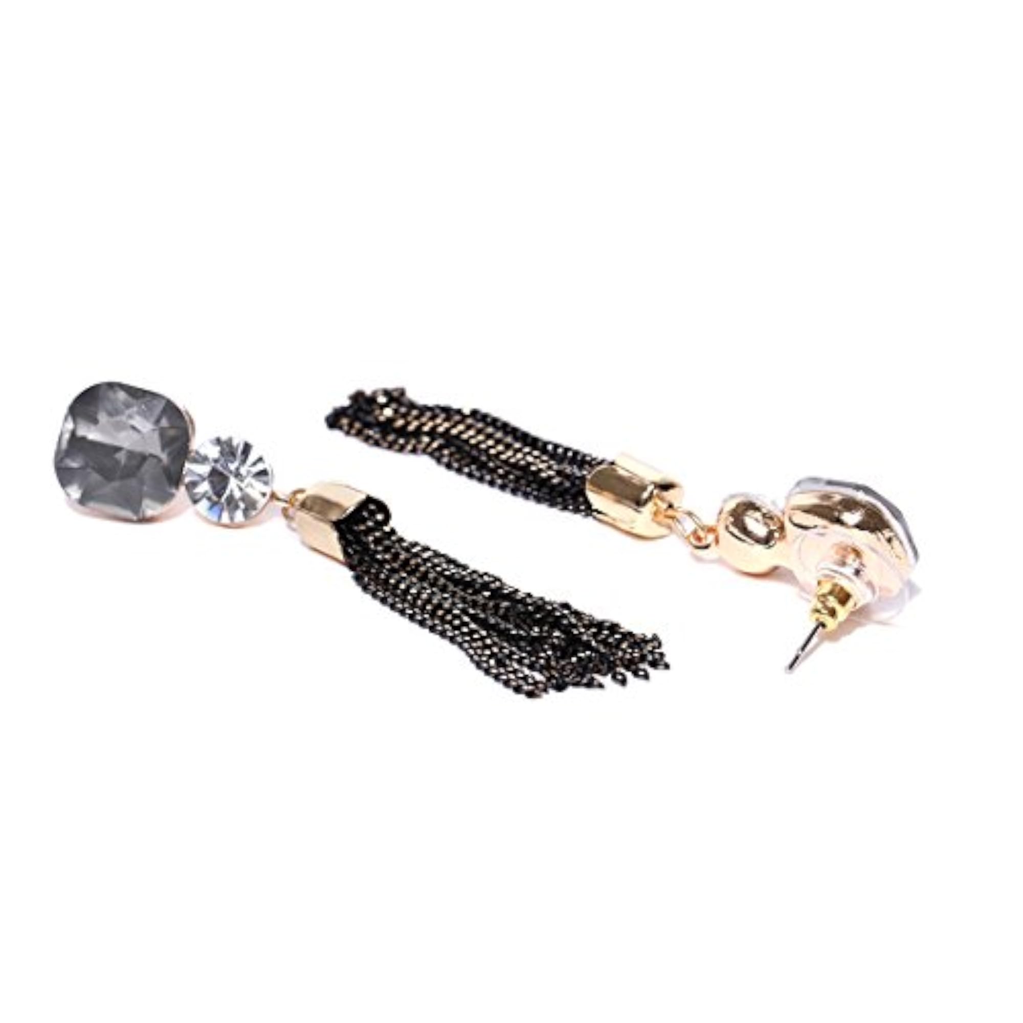 Luxuria Crystal & American Diamond Chain Drop Earrings