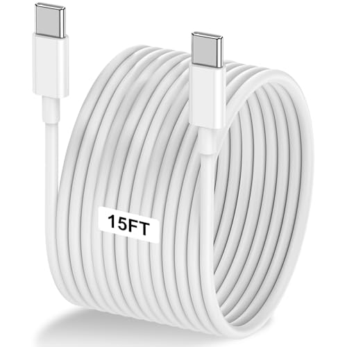 Image of LOFPYE 15FT 60W USB C to USB C Cable, Type C to Type C Cable,Fast Charging Cable for iPhone Air 17 16e 16 15 Pro Plus Pro Max,for Galaxy S25 /S24, for iPad Pro /Air /mini, for MacBook Pro /Air and More
