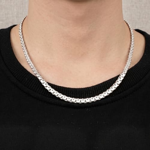 Image of THE MEN THING Chain for Men, Luxury Pure Titanium Steel Chain | Silver Stainless Steel Chain | Necklace Jewellery for Men & Boys