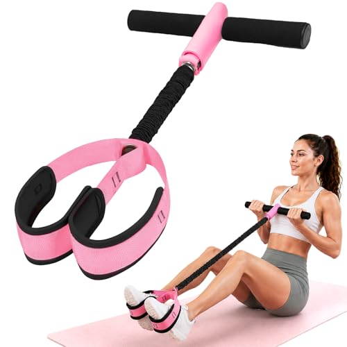 Widerstandsbänder mit Griff Bauchtrainer für Zuhause Resistance Bands Fitnessgeräte für Zuhause Bauchmuskeltrainer Sportgeräte Zugband Fitness für Abnehmen Home Gym Yoga Bauch Beine Po
