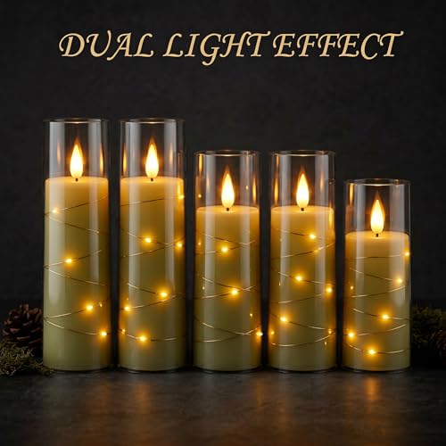 Image of Patiphan LED String Candles - Remote Control Button Battery (Fully Transparent)