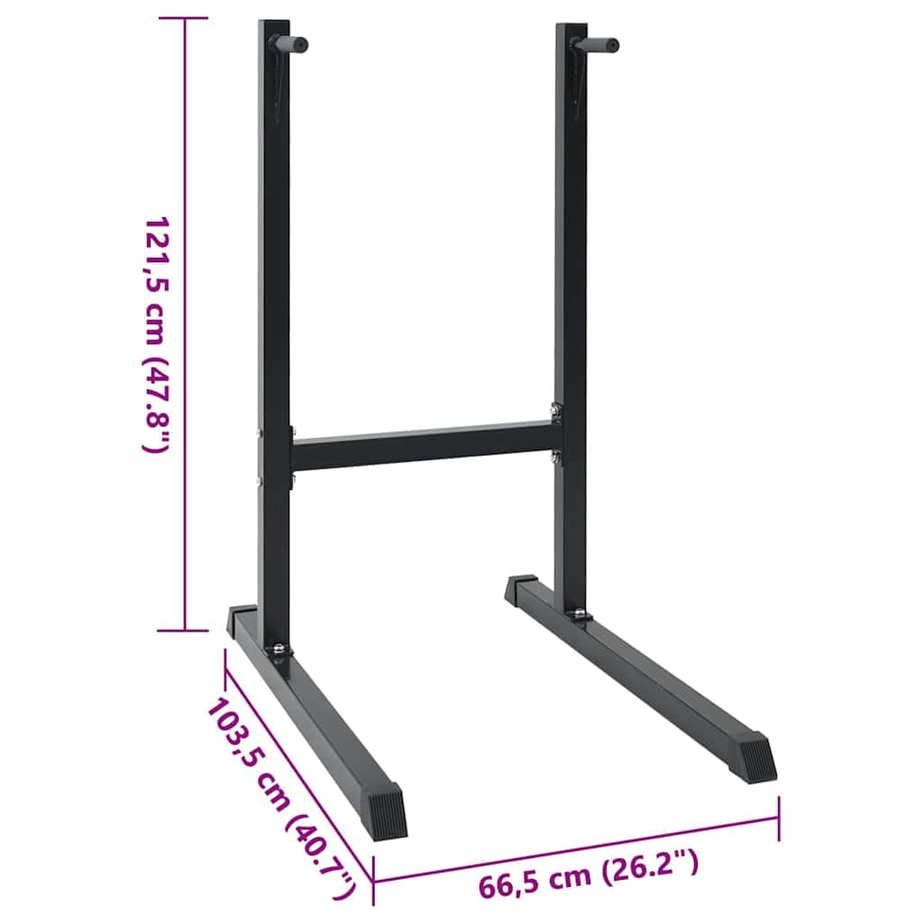 Genérico Estación de Fondos Negro 104 x 66.5 x 122 cm,Deportes,Fitness y musculación,Barras para Flexiones y dominadas-42002570