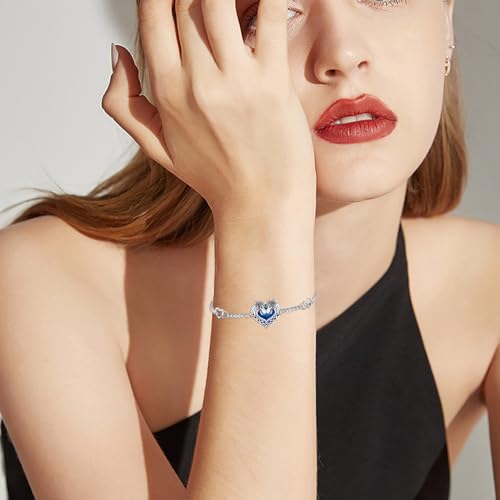 Animal Bracelet for Women 925 Sterling Silver Celtic Dragon/Horse/Wolf Bracelet Adjustable Bracelet Cute Animal Jewelry Gift for Women3