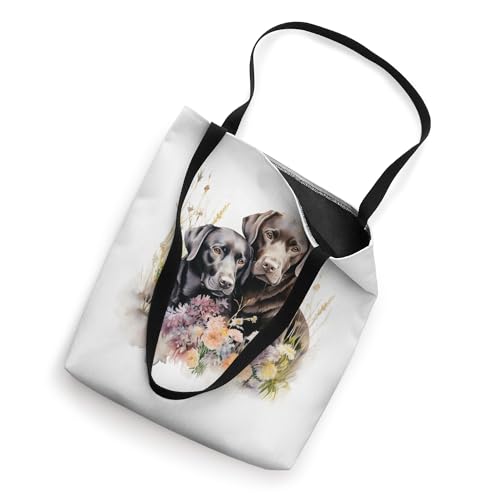 Floral Wildflower Dog Black & Brown Labrador Retriever Tote Bag miniatura 2
