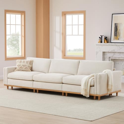 Image of CHITA 118 inch Super Large Sectional Modular Sofa, Down Filled, 3 Seat, Linen