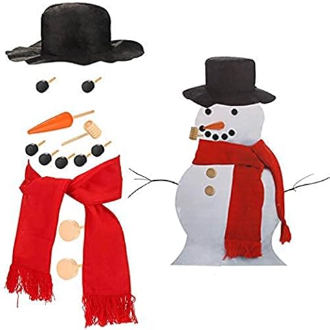 Orgrimmar Snowman Decorating Kit Snowman Making Kits Tools Winter Outdoor Toys Decoration (Medium) Cover