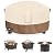 Alickwang 34-36 Inch Round Fire Pit Cover,Outdoor Waterproof 600D Heavy Duty Fade Resistant Round Firepit Cover,All Weather Protection Patio Fire Table Cover,Beige,36''Dia X 24''H