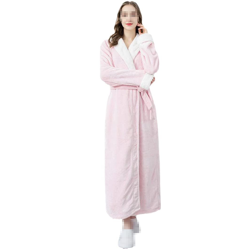 keusyoi Zimowa męska bielizna nocna pogrubiona flanelowa kimono szlafrok bielizna nocna damska na co dzień miękka koszula nocna z polaru szlafrok domowy