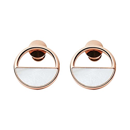 Skagen Damen-Edelstahl-Ohrringe mit Pfostenverschluss, rund