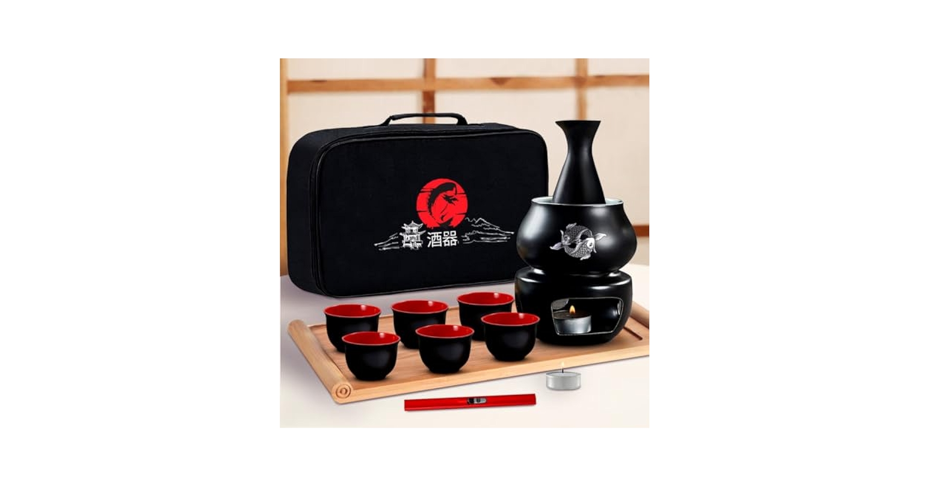 Amazon.com | Japanese Sake Set with Warmer | 11 pc | 6 sake