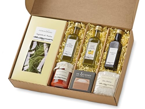 Geschenk Feinkost Geschenkkorb Cucina Italiana Geschenk-Set Italien Präsentkorb mit Basilico Pasta...