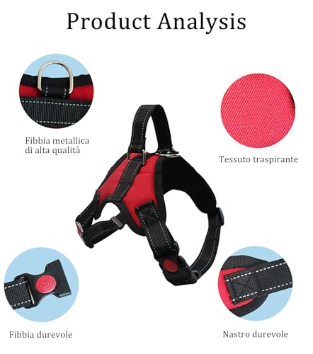 MENGTEQI Professionelles Hundegeschirr für Hunde, bequem und atmungsaktiv, anpassbar für kleine, mittelgroße und große Hunde, geeignet für Spaziergänge, Laufen, Training usw. (Black, M)