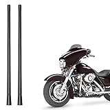 KSaAuto H20 Pair AM/FM Radio Antenna for Harley Davidson Road Street Electra Tour Glide (20 Types Optional) 13 Inch Polished, Copper Core & Screw, Flexible Rubber, Motorcycle Antenna