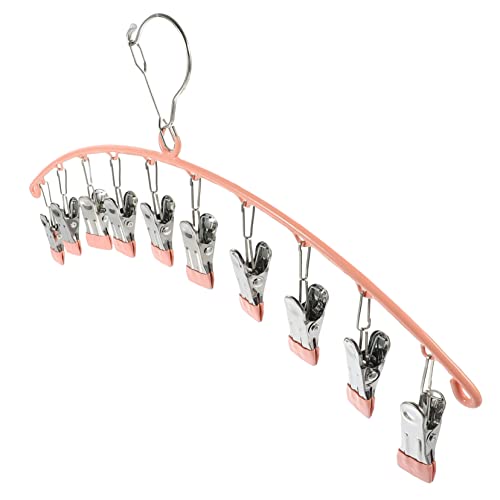 VILLFUL Multi Clip Sock Rack Clothes Drying Rack Outdoor Jeans Outdoor Drying Rack Clothes Hanger with Clips Non Slip Skirt Hangers Wall Coat Hanger Outdoor Socks Hangers Pink Pp