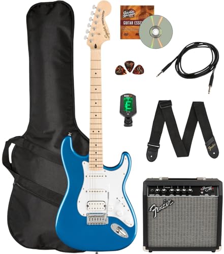 Fender Squier Affinity Stratocaster HSS - ���C�N�v���V�b�h�u���[�o���h�� �t�����g�}��15G�A���v�A�M�O�o�b�O�A�`���[�i�[�A�y��P�[�u���A�X�g���b�v�A�s�b�N�AAustin Bazaar�C���X�g���N�V����DVD�t��