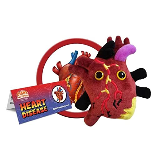 GIANTmicrobes Heart Disease Plush, Get Well Soon Stuffed Animal, Heart Surgery Recovery Gifts, Chronic Illness Essentials, Cardiology Gift, Heart...