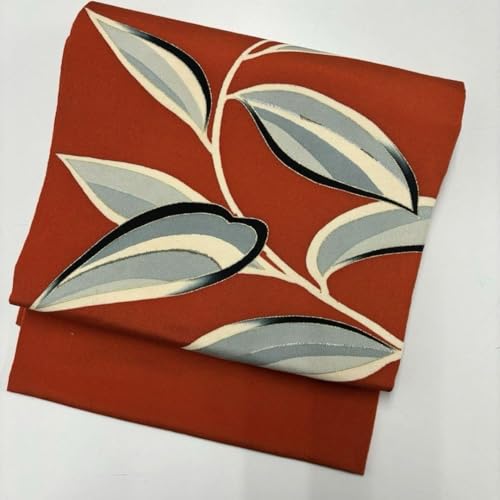 松葉仕立て名古屋帯 聚楽織物 金糸 塩瀬 織柄 八寸 正絹YO-390