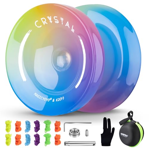MAGICYOYO Responsive Yoyo for Kids 8-12 & Beginners, Professional Yoyo K2 Crystal, Dual Purpose Yo Yos for Adults with Extra Unresponsive Yo Yo...
