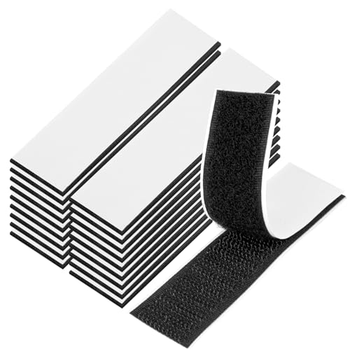 WINKIO 20PCS Hook and Loop Strip Tape, 1 x 4 Double Sided Sticky Tape Heavy Duty, Self Adhesive Strips Interlocking Tape for Mounting, Hanging or Organizing Items