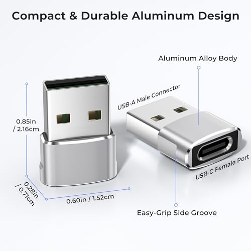 Image of Basesailor USB to USB C Adapter 3 Pack,Type C Female A Male Charger Converter for Apple Watch Ultra iWatch 8 7 SE,iPhone 15 14 13 12 Pro,Airpods 2,iPad 8th 9th 10th Air 4th 5th Mini 6th Generation,OTG