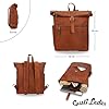 Gusti Leder Rucksack Milo – Handgefertigter Vintage-Leder Rucksack mit Laptopfach, Flaschenhalter, AirTag-Fach – Stilvoll & Robust für Damen, Herren, Alltag, Arbeit, Schulrucksack, Backpack #3