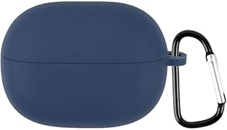 QWYJ for Xiaomi Mi Redmi Buds 3 Lite Case Carcsa Silicone Protective Case, for Xiaomi Mi Redmi Buds 3 Lite Portable Charging Case with Carabiner Keychain Anti-Lost (Blue)