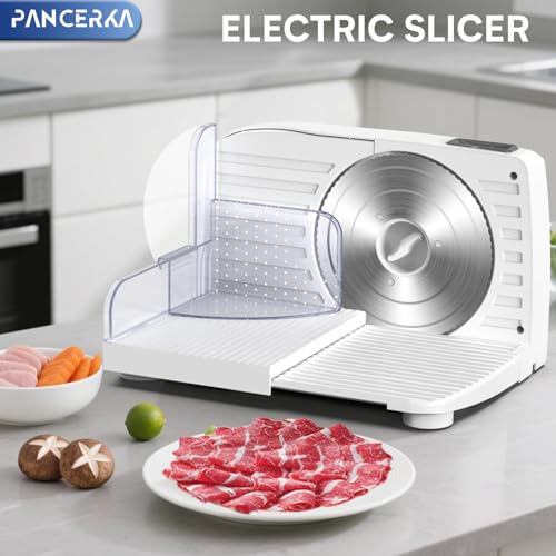 PANCERKA 1PC Meat Slicer, 130-200W Electric Deli Food Slicer, 0-15mm Adjustable Thickness, Suitable for Home and Commercial Use, Cutting Deli Food, Meat, Vegetables, Fruits - Thumbnail 2