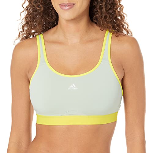 Adidas Women's Tlrd Move Training High Support Bra Sports, Opaque, Linen Green/Beam Yellow, DD