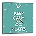 3dRose DPP_159560_3 Keep Calm and Do Yoga Workout Pilates Instructor Wall Clock, 15 by 15-Inch