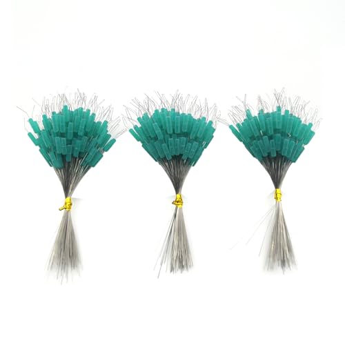 PDXGGB 600 Pieces Fishing Bobber Stopper, Float Sinker Stops, Oval Fishing Peg,L M S Float Stop Available (Cyan-Cylinder, Medium)