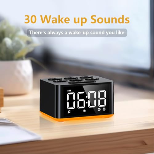 Image of 3-in-1 Sound Machine White Noise Machine Dual Alarms 12 Color Night Lights 30 Soothing Sounds 15 Wake Up Sounds 32 Volume for Baby Adults Kids Sleep Timer Memory Function Backup Battery Alarm Clock