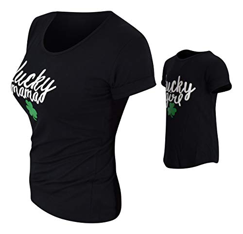 Unique Baby Lucky Mama St Patrick Day Mommy and Me Scoop Neck Shirt3