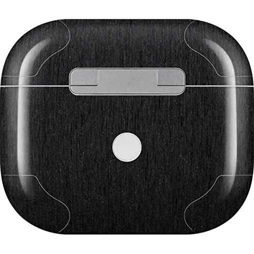 Skinit Decal Audio Skin Compatible with Apple AirPods (3rd Gen, 2021) - Skinit Originally Designed Black Brushed Steel Texture Design
