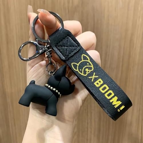 Zwenjuan Bulldogge Schlüsselanhänger,3 Stück Hund Anhänger Schlüsselbund,Cartoon Hund Schlüsselanhänger,für Frauen,Herren,Tasche,Rucksack,Auto Schlüssel,Anhänger,Handtasche Dekoration