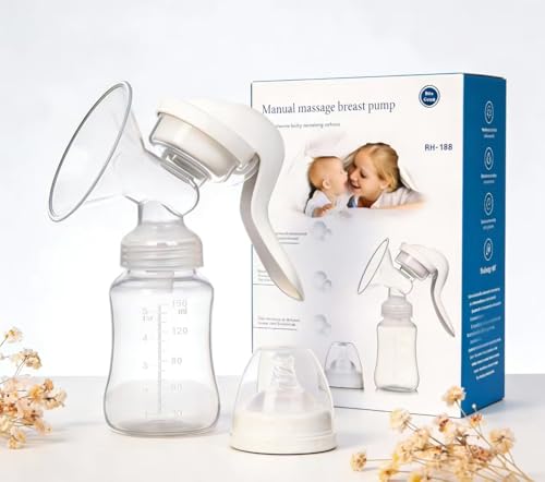 QISLOA Manual Breast Pump for Breastfeeding, Small Portable Manual Breast Milk Catcher Baby Feeding Pumps & Accessories