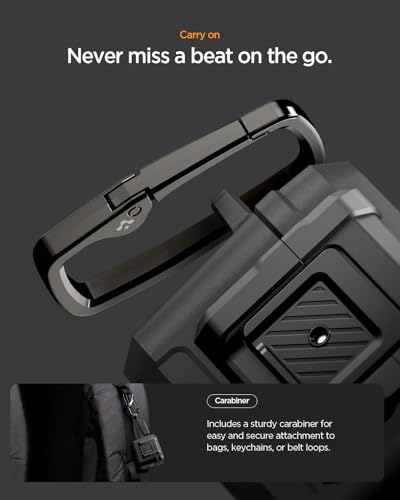 Image of Spigen for AirPods Pro 3 Case, Carabiner Included, Shock-Proof, Lost-Prevent Cover, (Lock Fit) - Matte Black