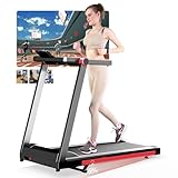 Superun Laufband für Zuhause Klappbar, Laufband mit Steigung bis 16 km/h mit APP max 158 KG mit...