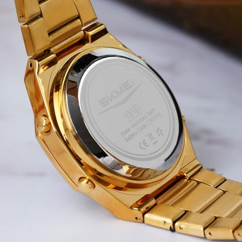 Image of SKMEI Stainless Steel Men Analog Watch Dual-Display Electronic Watch with Luminous 30M Waterproof Watch Fashion Multifunctional Sports Watch for Men- 1816