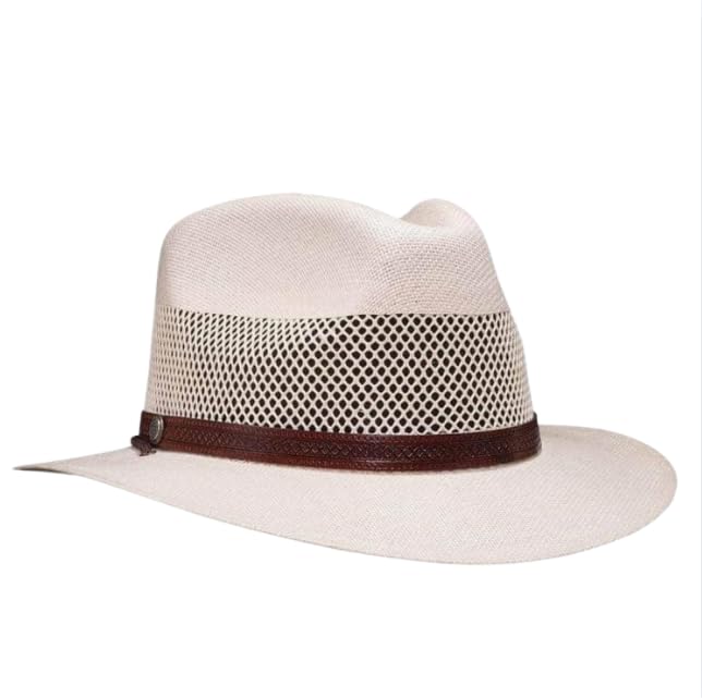 Image of American Hat Makers Milan Straw Fedora - Outdoor Summer Golf and Beach Hat for Men and Women - Wide Brim for UV Protection
