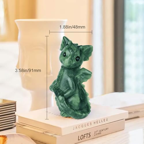 Estatua de Dragón tallada en Jade decorativa miniatura 5