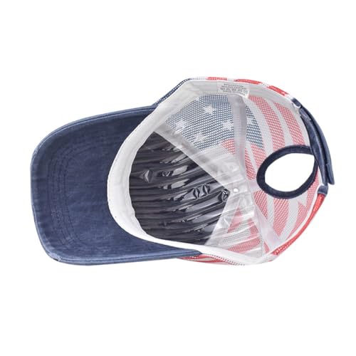 Gorra de béisbol con bandera americana para mujer ajustable miniatura 4