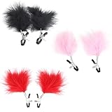 6er Nippelklemmen Brustwarzen Sex Extrem Männer Frau mit Federkitzler - Einstellbar Nipple Clamps Nippelsauger Bruststimulatoren SM Sextoysets für Paare Sex,BDSM Spielzeug Bondage Fesseln Sex Set