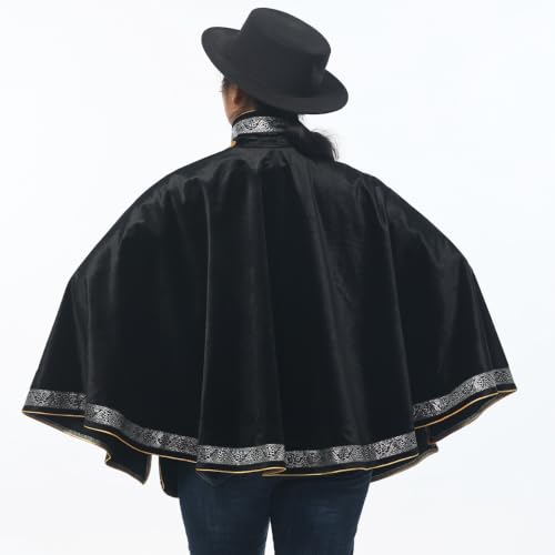 UniqKaliber Cape médiévale demi-épaules steampunk Renaissance châle à lacets pour costume d'Halloween – vue 5