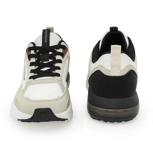 Image of Red Tape Men's Sneakers Black Pu Knit Rubber Printing Round Toe