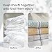Niagara 4 Pack Bed Sheet Organizer and Storage Label Bands - Fully Elastic Stretchable Linen Closet Organizers and Storage - Bed Sheet Organizer Bands for Bed Sheets, Duvets, Quilts, Linen (Queen)