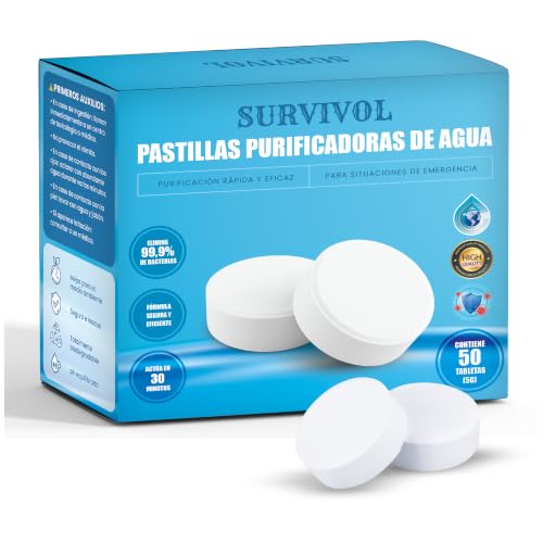 Pastillas Potabilizadoras de Agua - Tabletas de Purificación 50 U...