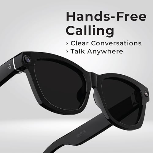 Image of iGear EYEGO AI Smart Glasses with Voice Assistant, Open-Ear Audio, HD Camera for Photos & Video, Hands-Free Calls & Music, Touch Controls, Lightweight Design, Android & iOS Compatible (Aura)