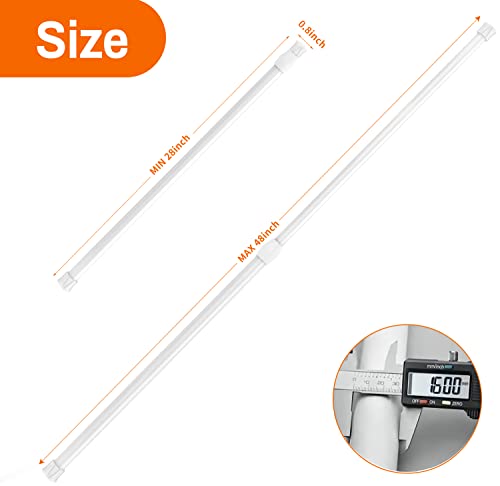 6 Pack Spring Tension Curtain Rod Adjustable Length For Kitchen, Bathroom, Cupboard, Wardrobe, Window, Bookshelf Diy Projects #TOP1